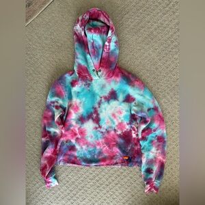 Aviator Nation Pink and Blue Tie-Dye Hoodie